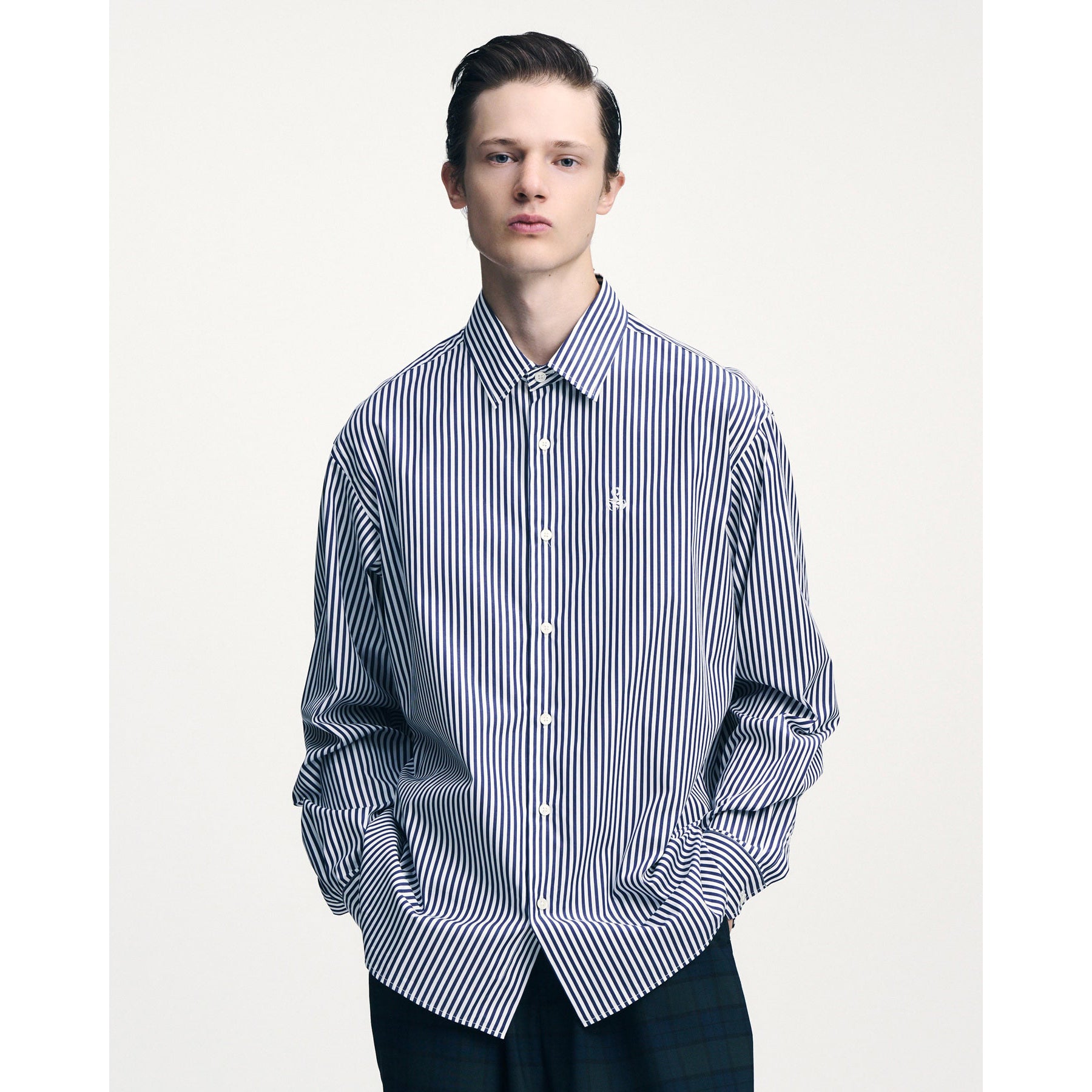 SOPHNET.]SUVIN GIZA RELAX-FIT SHIRT/NAVY (STRIPE)(SPNT-260010) – R&Co.