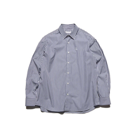 [SOPHNET.]SUVIN GIZA RELAX-FIT SHIRT/NAVY (STRIPE)(SPNT-260010)