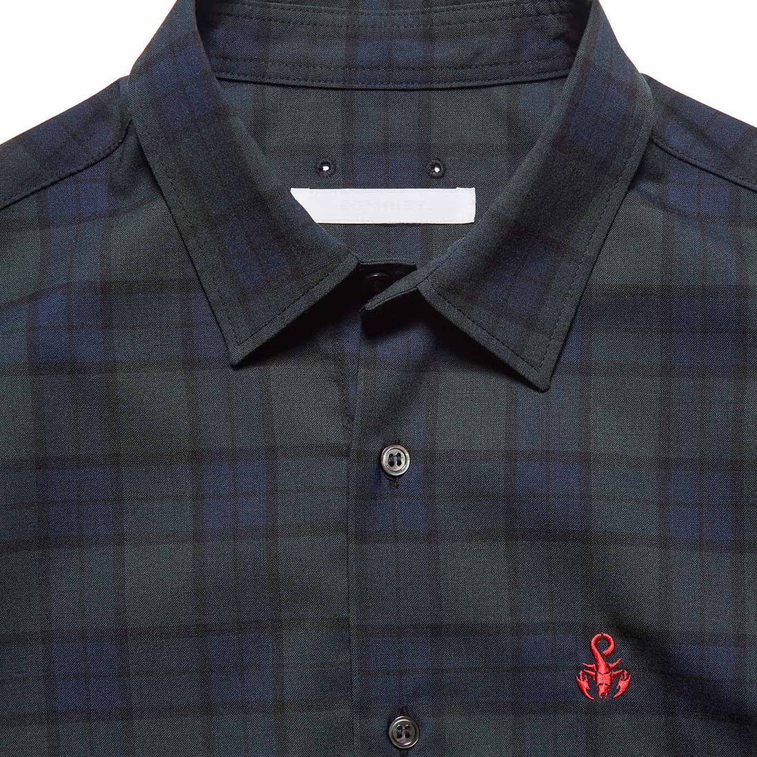 [SOPHNET.]TROPICAL CHECK RELAX-FIT SHIRT/A (BLACK WATCH)(PNT-260028)