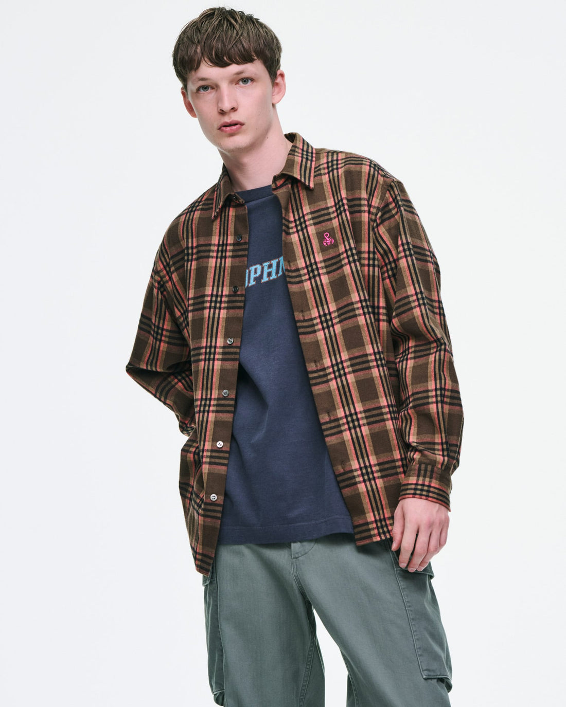 [SOPHNET.]FLANNEL CHECK RELAX-FIT SHIRT(SPNT-262005)