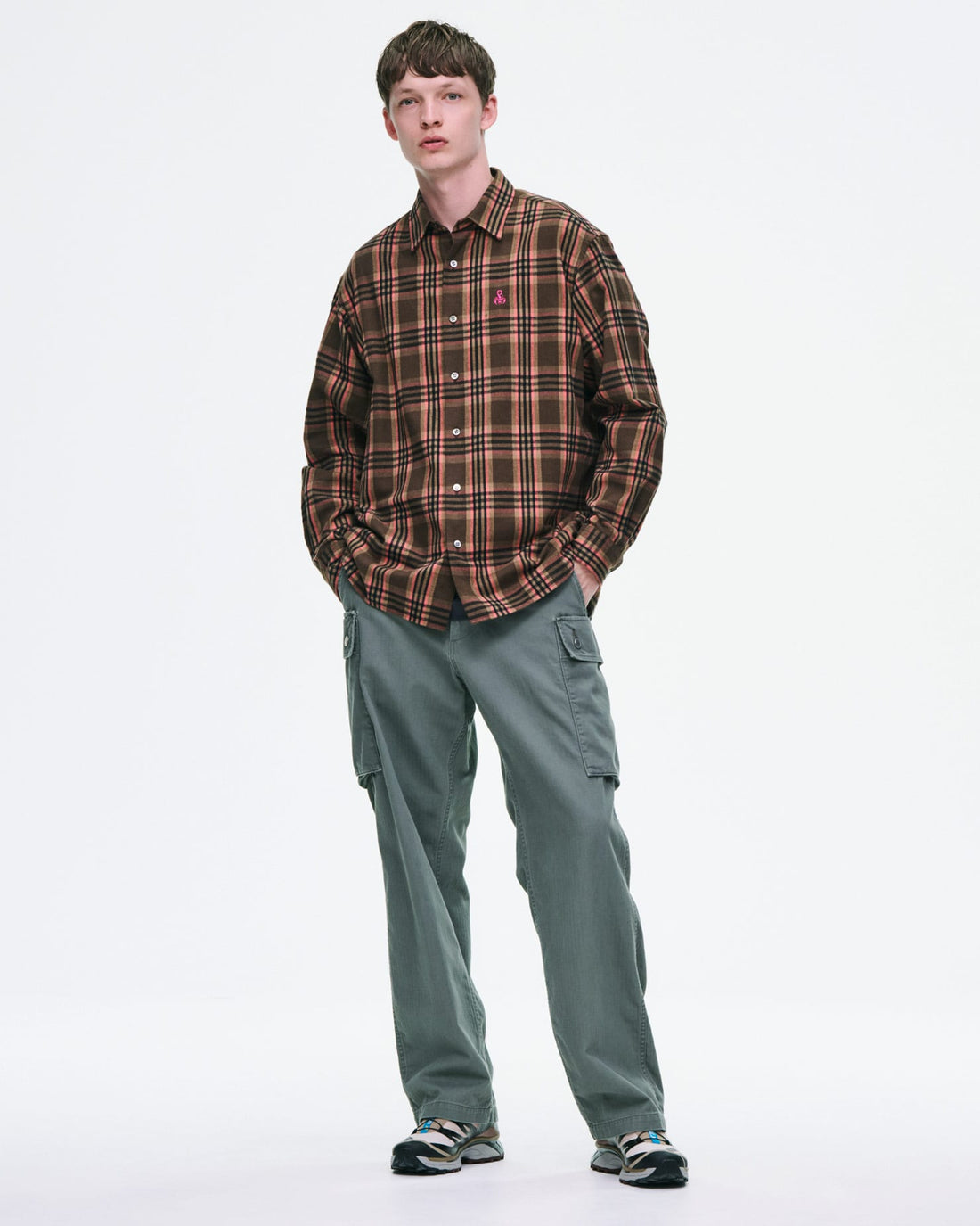[SOPHNET.]FLANNEL CHECK RELAX-FIT SHIRT(SPNT-262005)