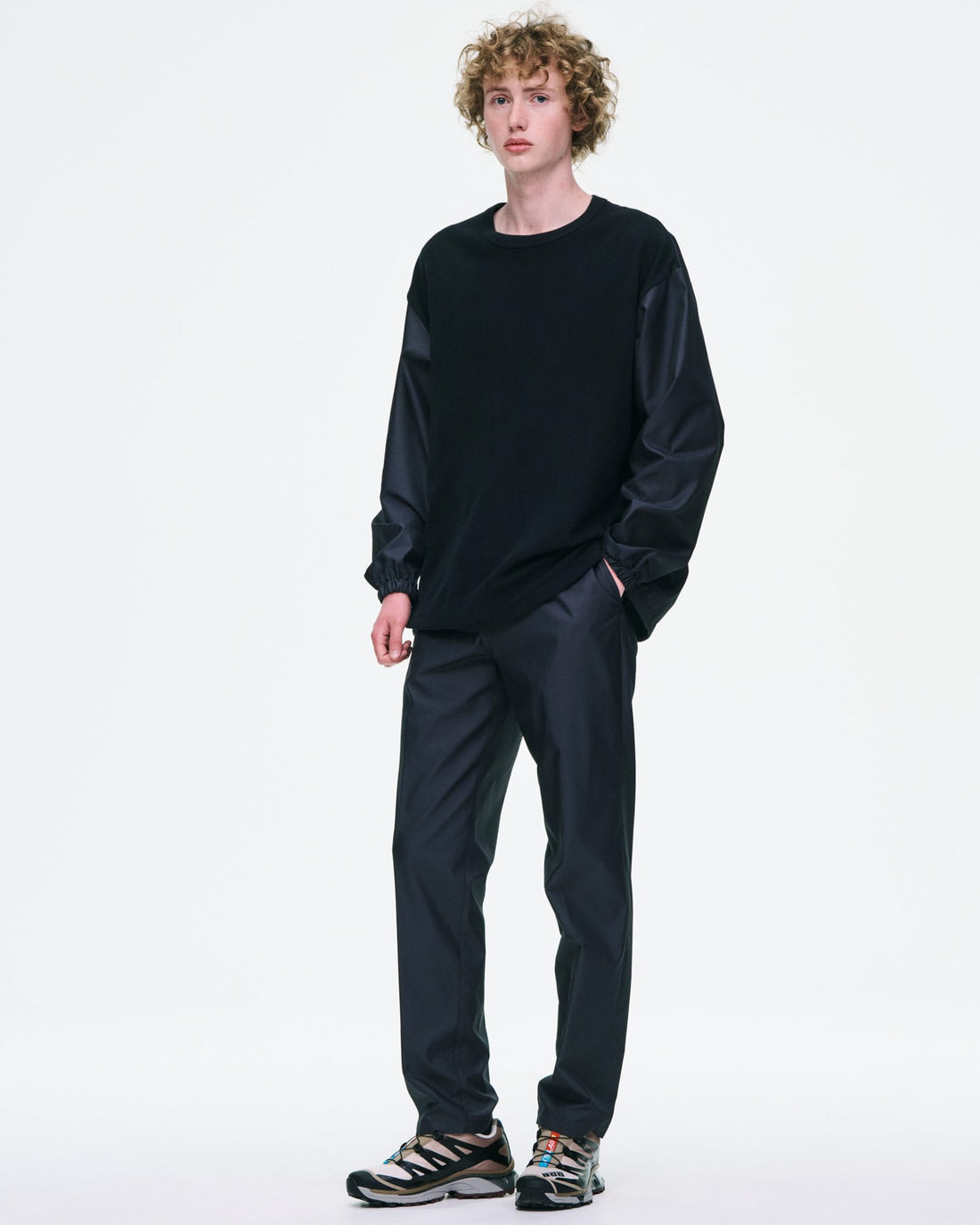[SOPHNET.]FABRIC-MIX L/S TOP(SPNT-262045)