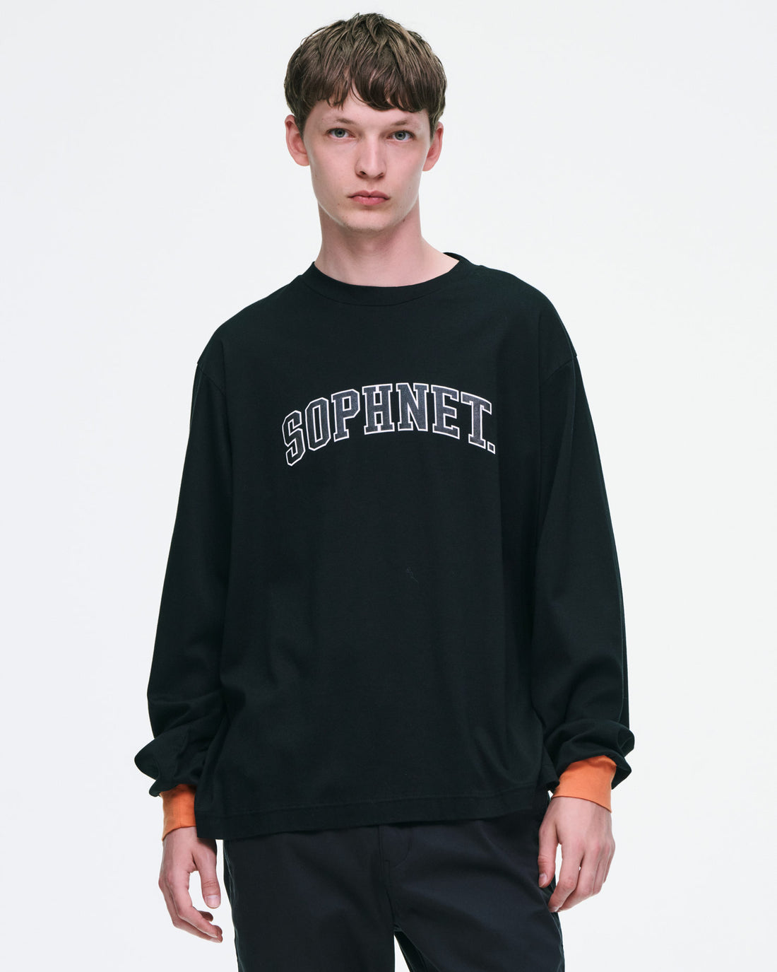 [SOPHNET.]COLLEGE LOGO COLOR RIBBED L/S WIDE TEE(SPNT-262071)