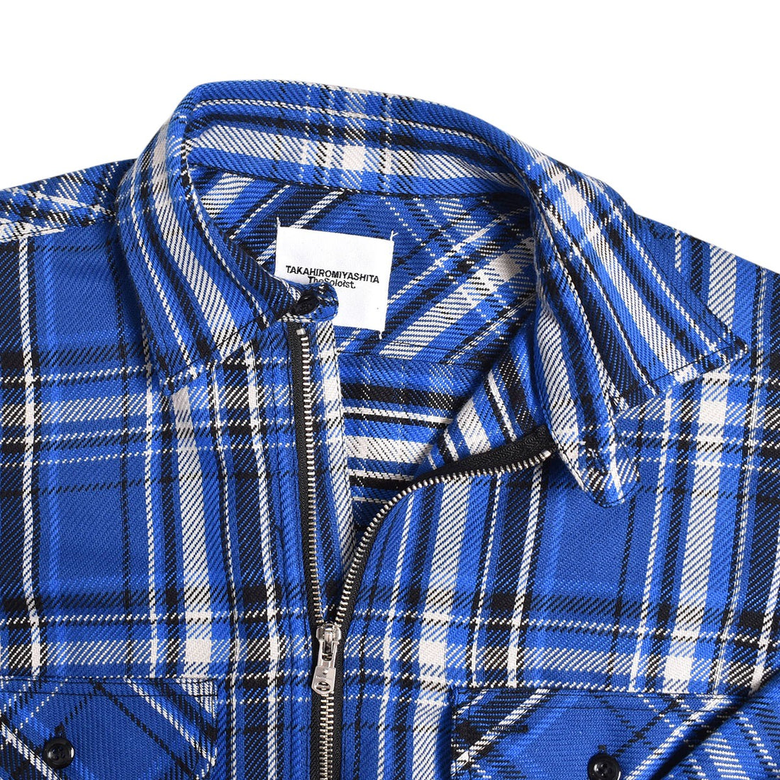 【TAKAHIRO MIYASHITA TheSoloIst】harf zip pullover work shirt./BLUE(ss.0027AW25)
