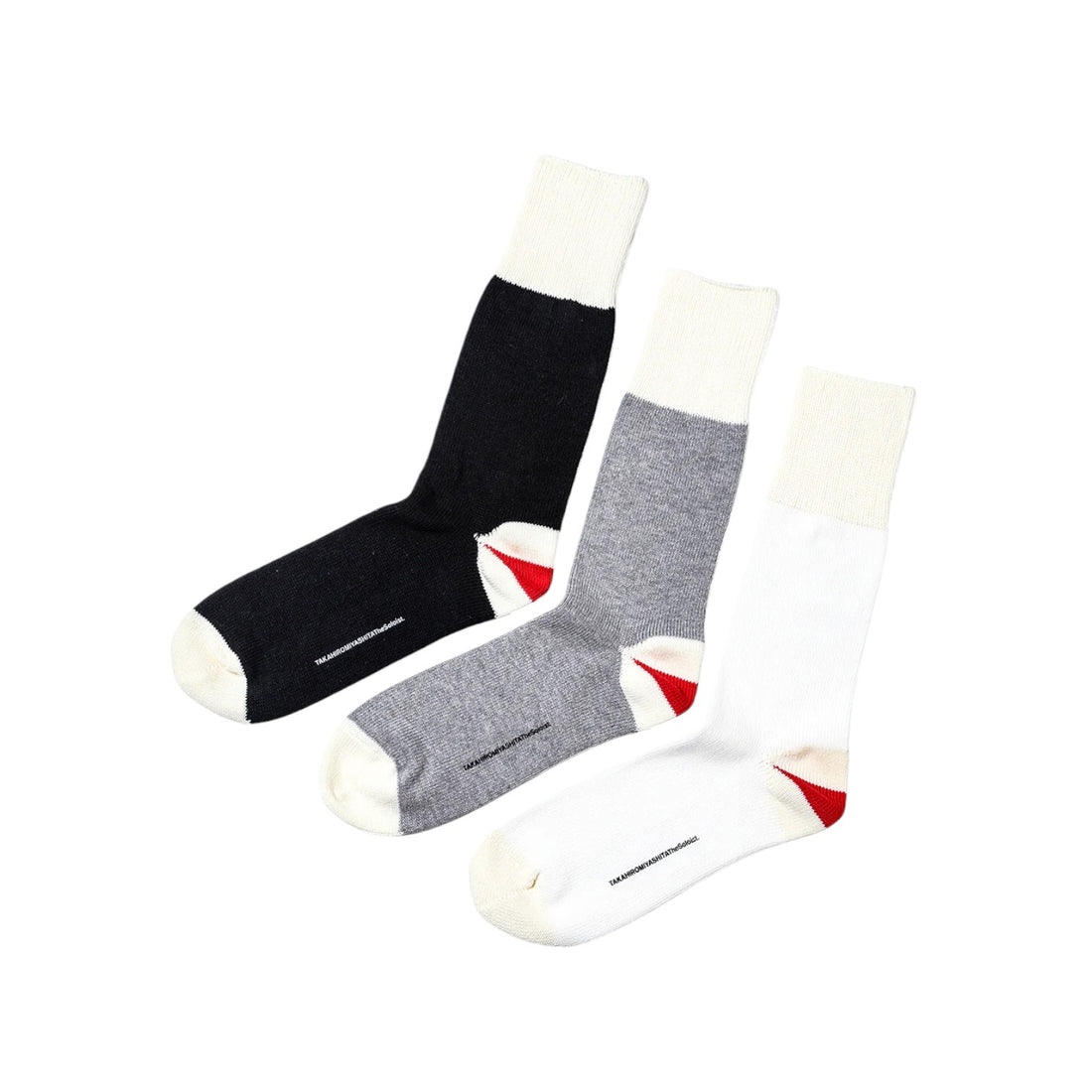 【TAKAHIRO MIYASHITA TheSoloIst】3-pack socks "monkey"/white&black&heather gray(swc.0012AW25)