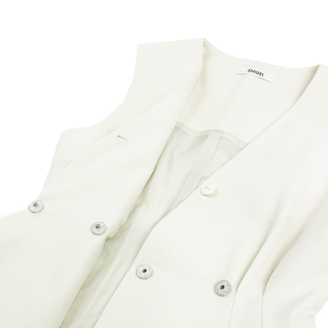 [SNIDEL]Sustainableペプラムベストトップス/IVORY(SWFB261123)