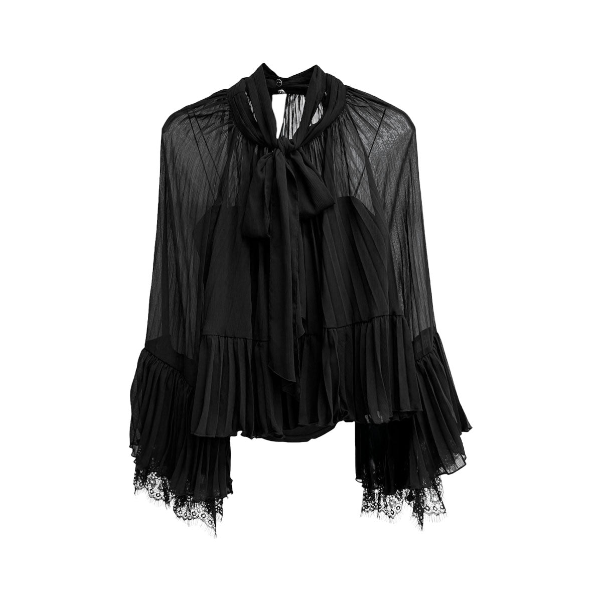 ひか品 SNIDEL]レーストリムシフォンセットアップ/BLACK(SWFO261141) – R&Co.