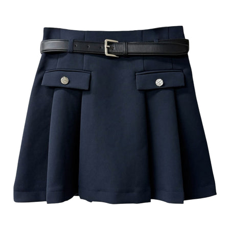 [SNIDEL]ベルト付きプリーツミニSK/NAVY(SWFS261237)