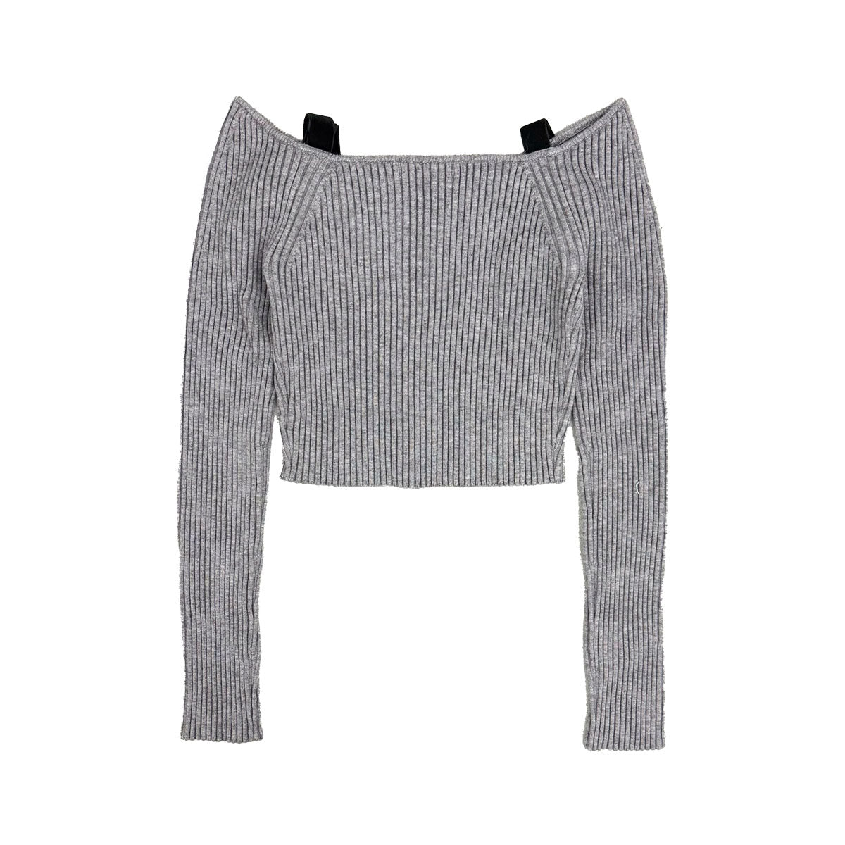 SNIDEL]ショルダーリボンオフショルニットカーディガン/GRAY