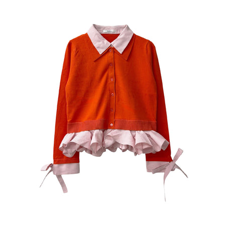 [SNIDEL]シャツドッキングヘムボリュームニットPO/ORANGE(SWNT261199)