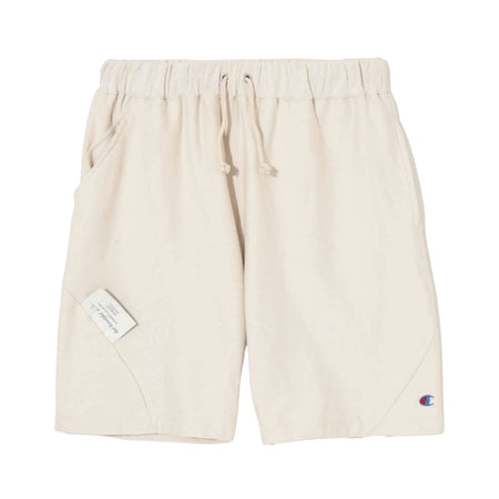[UNDERCOVER]10oz Champion 裏毛ビーズ刺繍切替SHORTS/LIGHT GREIGE(UC1F4502)