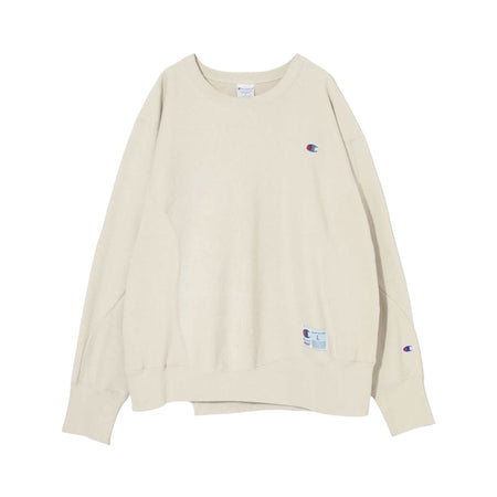 [UNDERCOVER]10oz Champion 裏毛ビーズ刺繍切替長袖PO/LIGHT GREIGE(UC1F4801)