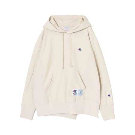 [UNDERCOVER]10oz Champion 裏毛ビーズ刺繍切替HOODIE/LIGHT GREIGE(UC1F4802)