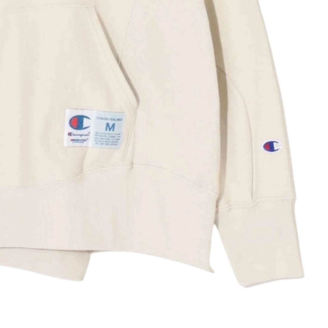 [UNDERCOVER]10oz Champion 裏毛ビーズ刺繍切替HOODIE/LIGHT GREIGE(UC1F4802)