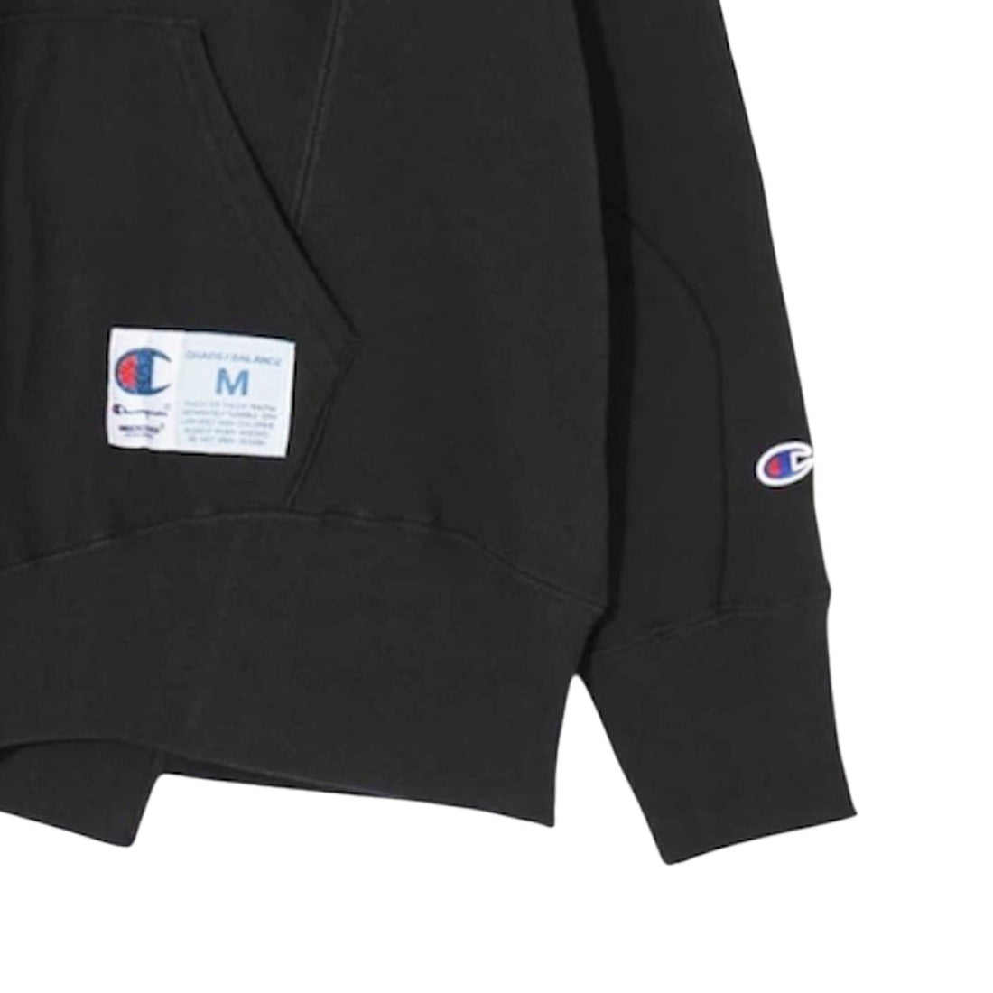 [UNDERCOVER]10oz Champion 裏毛ビーズ刺繍切替HOODIE/BLACK(UC1F4802)