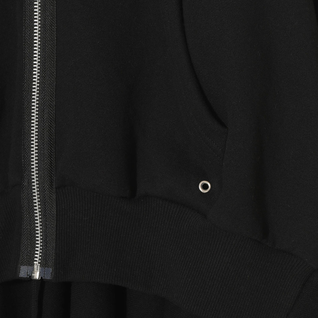 [UNDERCOVER WOMENS]後ストール切替ワイドZIPパーカー/BLACK(UC2E8801)