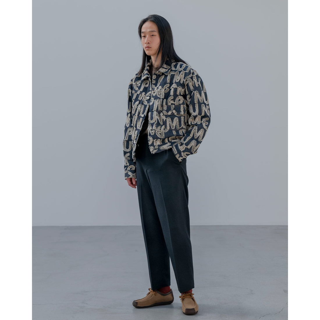 [uniform experiment]STRETCH WOOL SIDE POCKET TAPERED PANTS/GREEN(UE-252039)