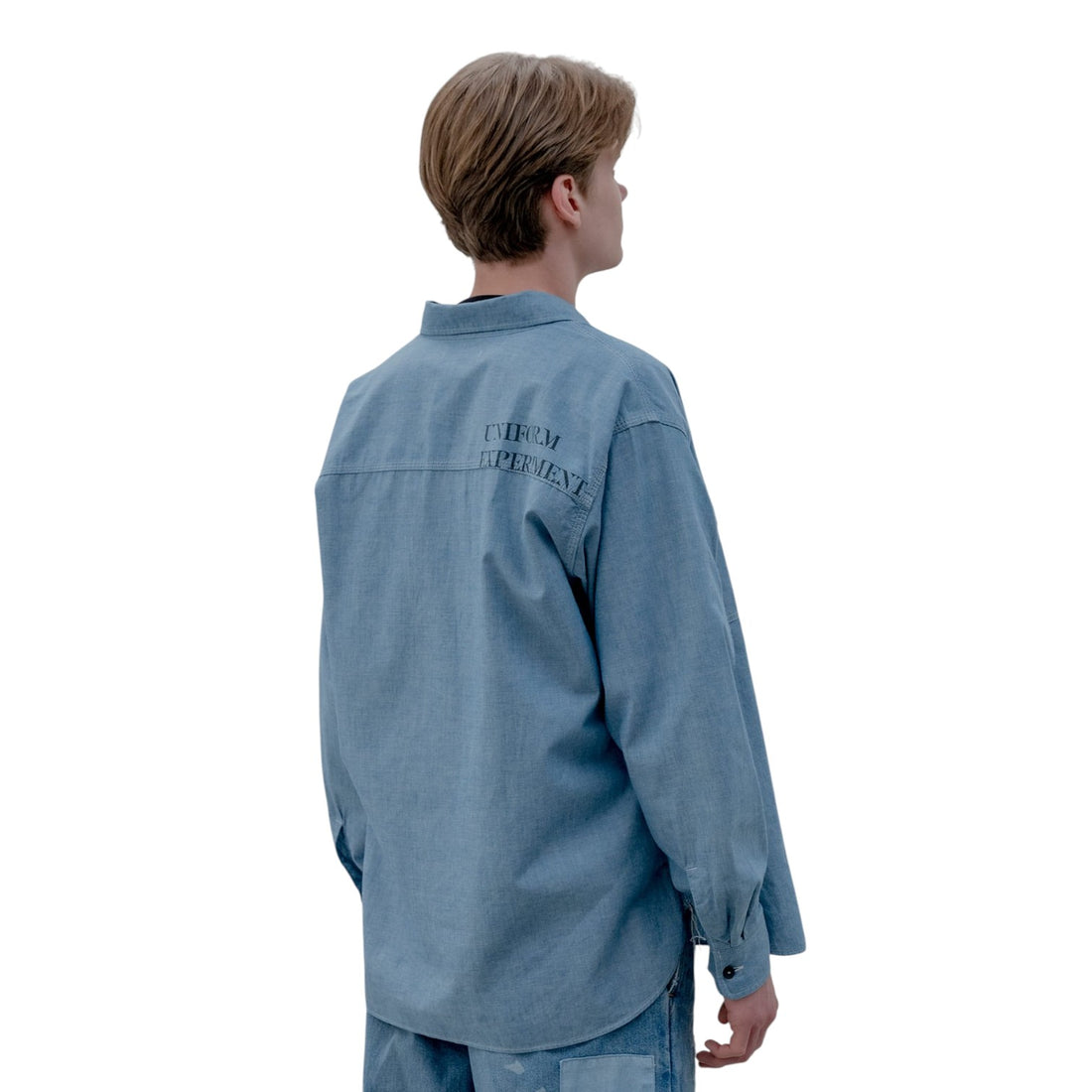 [uniform experiment]WASHED CHAMBRAY SHIRT/LIGHT INDIGO(UE-252058)
