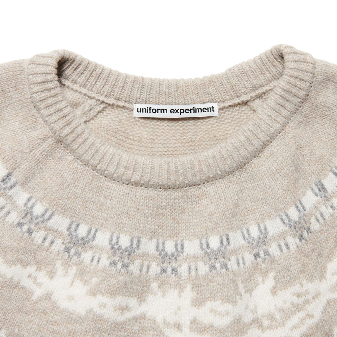 [uniform experiment]ENTANGLED NORDIC SWEATER/BEIGE(UE-252067)