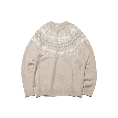 [uniform experiment]ENTANGLED NORDIC SWEATER/BEIGE(UE-252067)