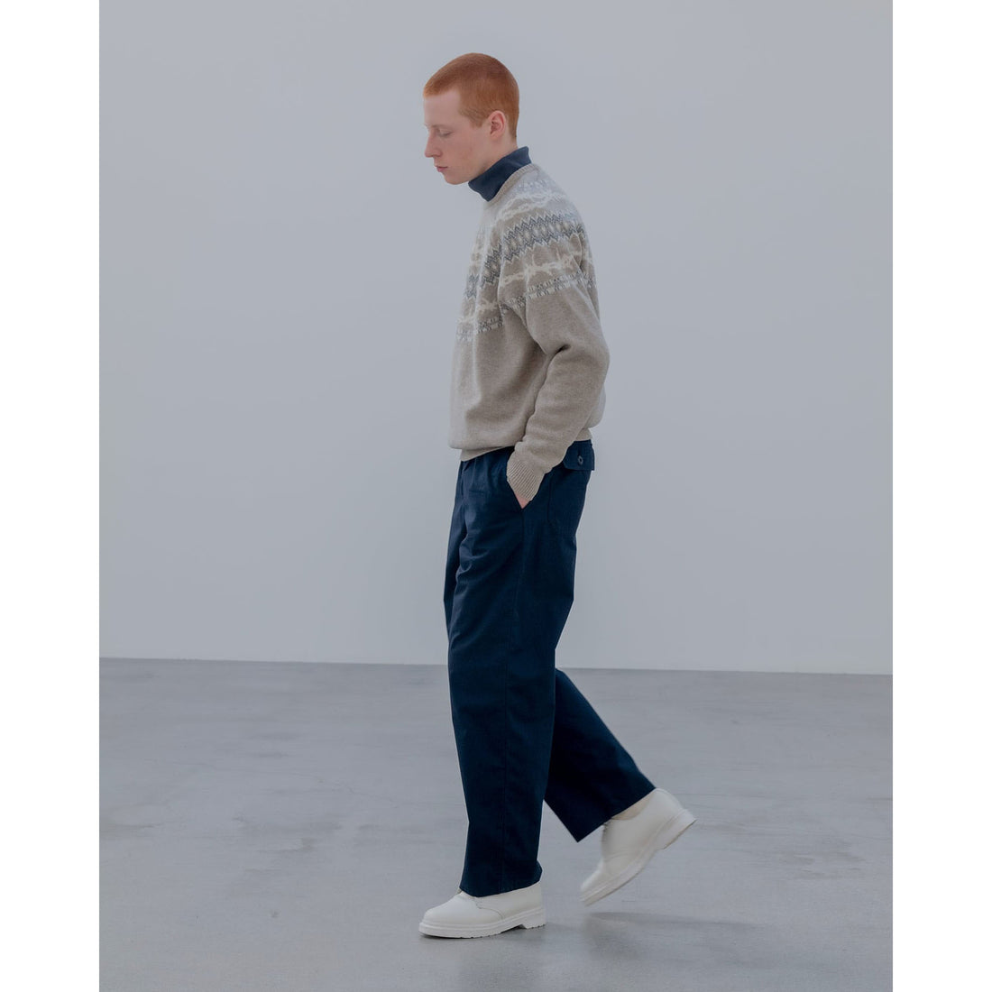 [uniform experiment]ENTANGLED NORDIC SWEATER/BEIGE(UE-252067)