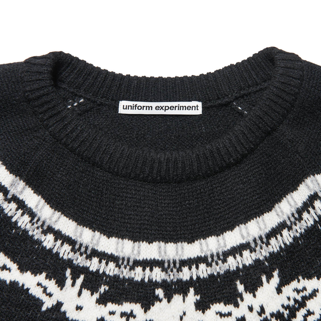 [uniform experiment]ENTANGLED NORDIC SWEATER/BLACK(UE-252067)