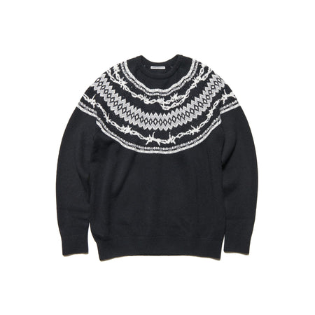 [uniform experiment]ENTANGLED NORDIC SWEATER/BLACK(UE-252067)