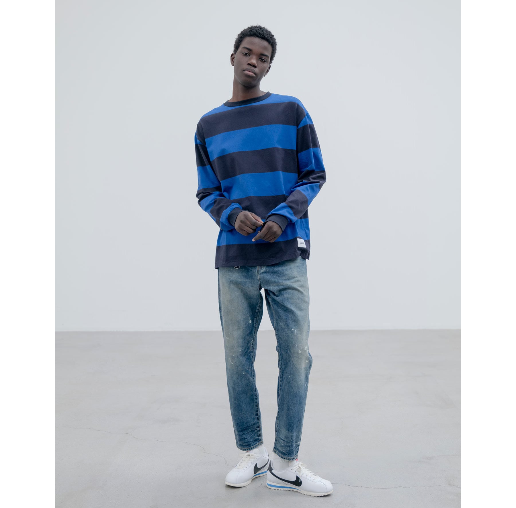 uniform experiment]BORDER L/S TEE/BLUE(UE-260040) – R&Co.