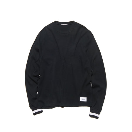 [uniform experiment]COLOR RIBBED WAFFLE CREWNECK TOP(UE-262017)