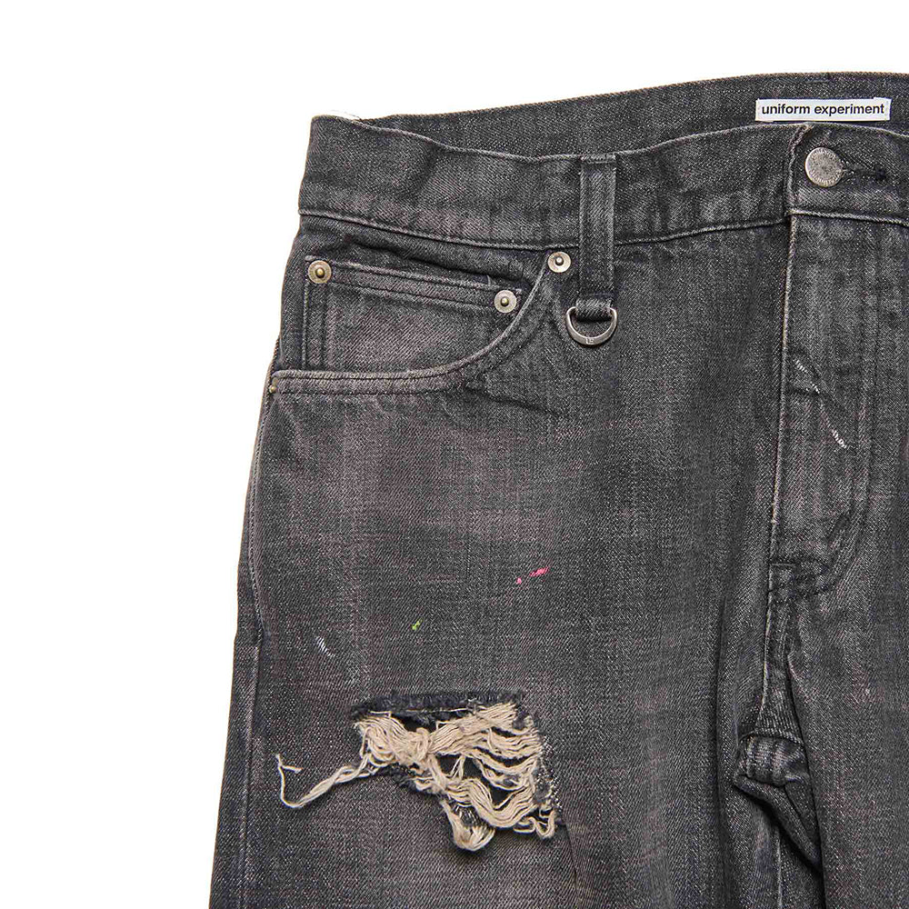 [uniform experiment]DAMAGED DENIM TAPERED-FIT JEANS(UE-262027)