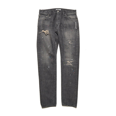 [uniform experiment]DAMAGED DENIM TAPERED-FIT JEANS(UE-262027)