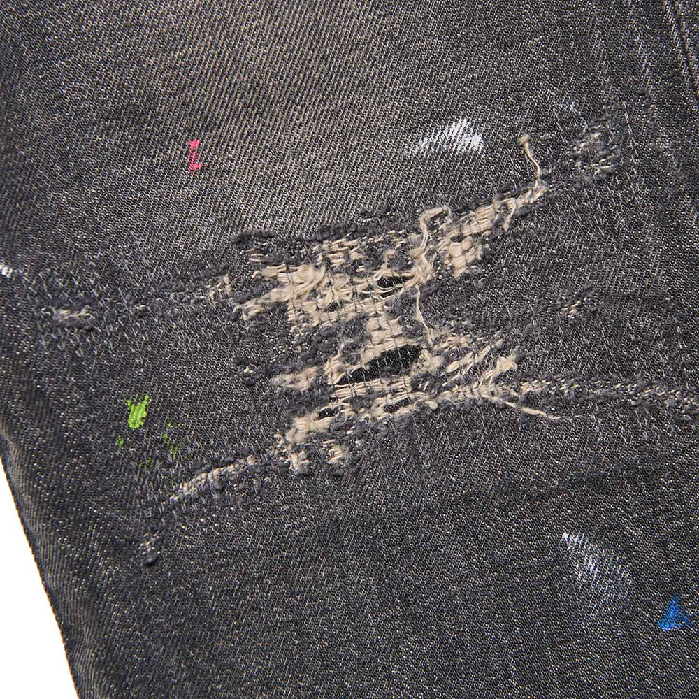 [uniform experiment]DAMAGED DENIM TAPERED-FIT JEANS(UE-262027)