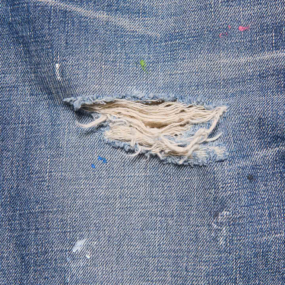 [uniform experiment]DAMAGED DENIM TAPERED-FIT JEANS(UE-262027)