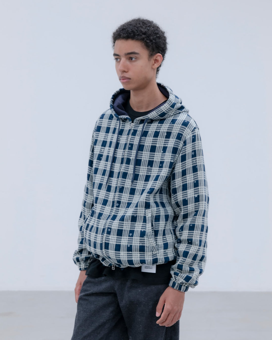 [uniform experiment]STAR PRINT CHECK HOODED BLOUSON(UE-262034)