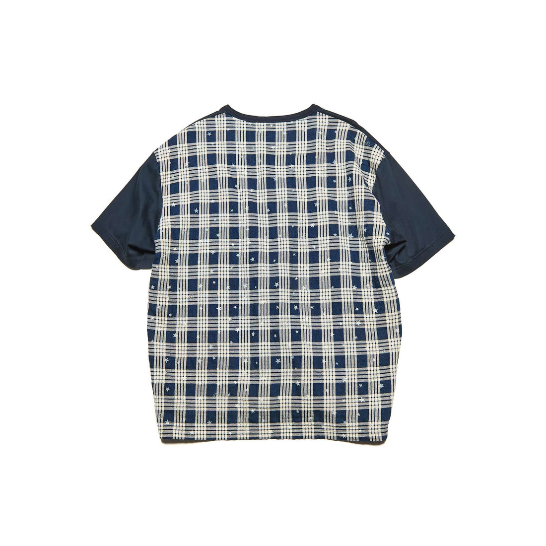 [uniform experiment]STAR PRINT CHECK PANELED WIDE TEE(UE-262036)