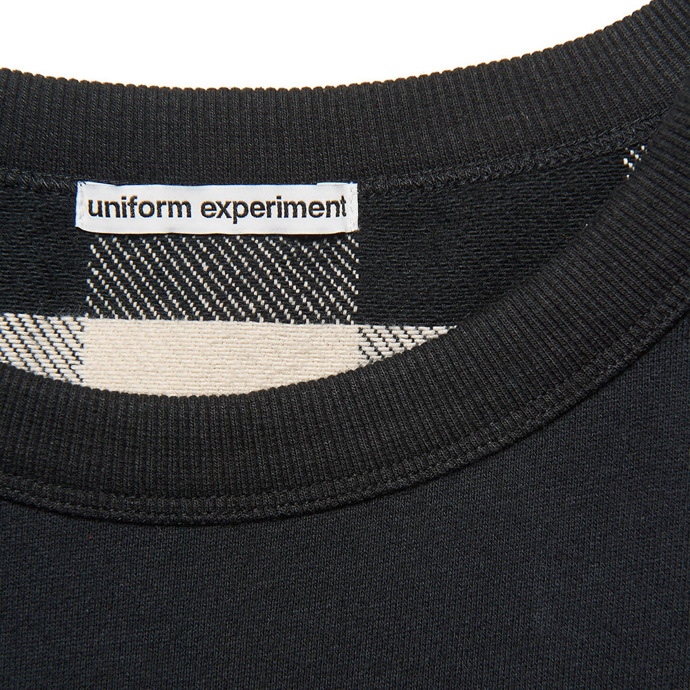 [uniform experiment]LINE FLANNEL CHECK PANELED CREWNECK TOP(UE-262042)