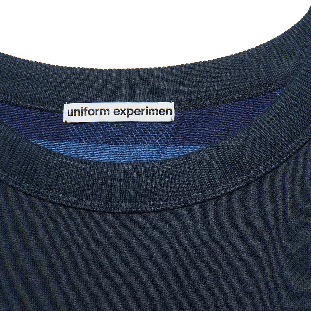 [uniform experiment]LINE FLANNEL CHECK PANELED CREWNECK TOP(UE-262042)