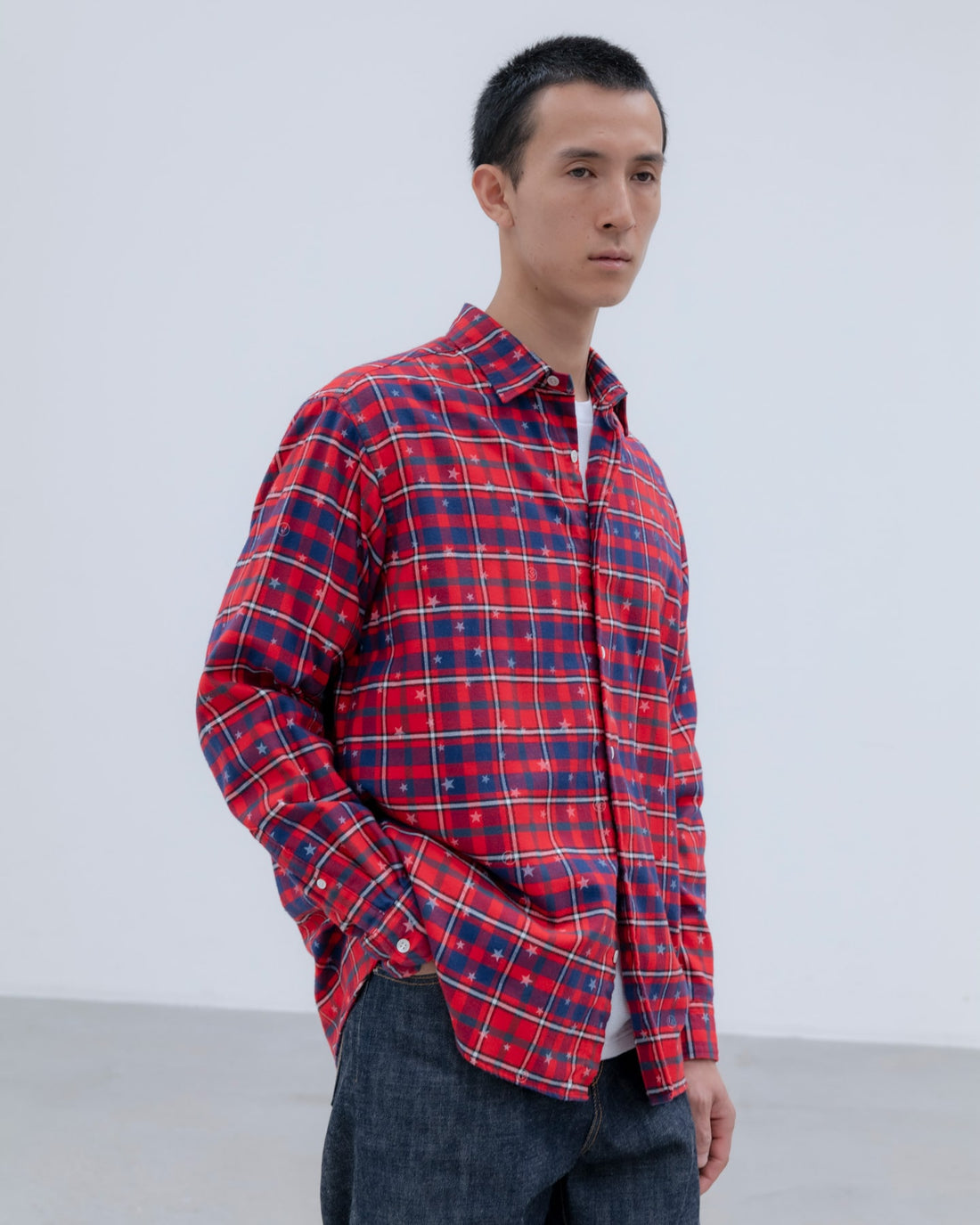 [uniform experiment]STAR PRINT CHECK SHIRT(UE-262047)