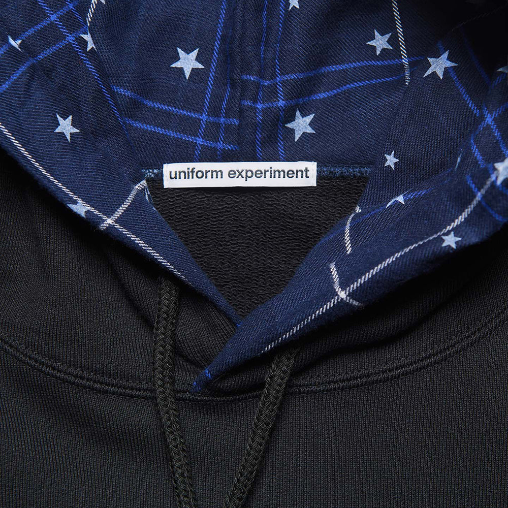 [uniform experiment]STAR PRINT CHECK LINING SWEAT HOODIE(UE-262050)