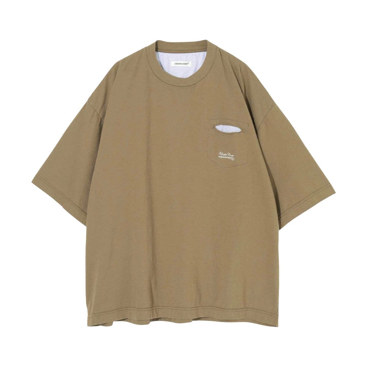 UNDERCOVER]WOMENS CoタイプライターSTヨーク切替PKTEE/BEIGE(UP1F4805