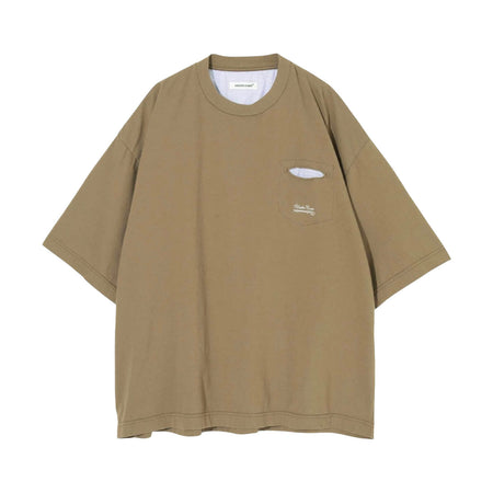 [UNDERCOVER]WOMENS CoタイプライターSTヨーク切替PKTEE/BEIGE(UP1F4805)