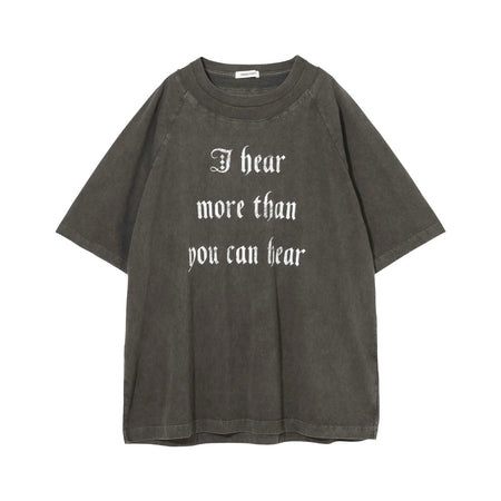 [UNDERCOVER]WOMENS ピグメント度詰天竺衿切替半袖ラグランTEE I/CHACOAL(UP1F4806-1)