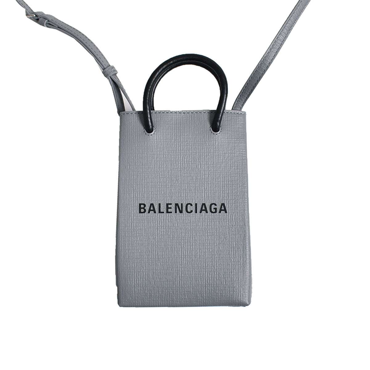 【新品未使用】 BALENCIAGA バレンシアガ スマホホルダー ショルダー ポーチ SHOPPING PHONE HOLDER 5938260AI2N 【BALENCIAGA GREY】