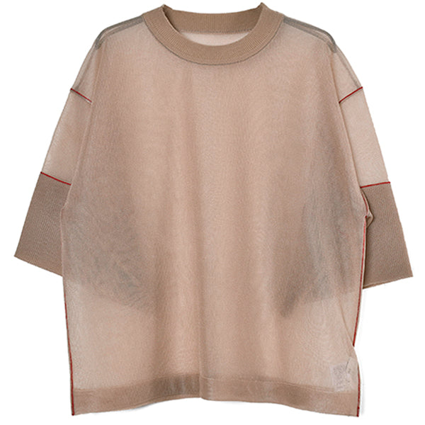 SEE-THROUGH LINE KNIT TOPS