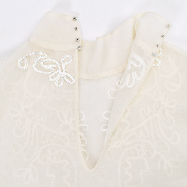 Sheer Embroidery Blouse/IVORY(12210408) – R&Co.