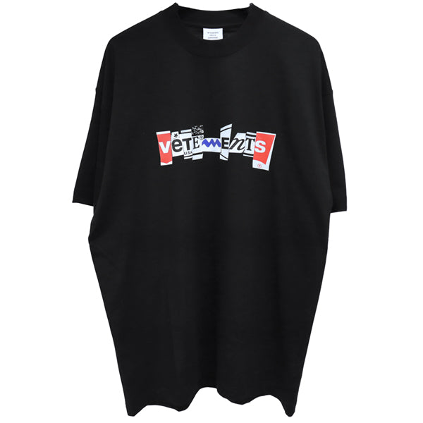 [VETEMENTS] MIXED LOGO T-SHIRT/BLACK(UA53TR220)