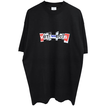 [VETEMENTS] MIXED LOGO T-SHIRT/BLACK(UA53TR220)