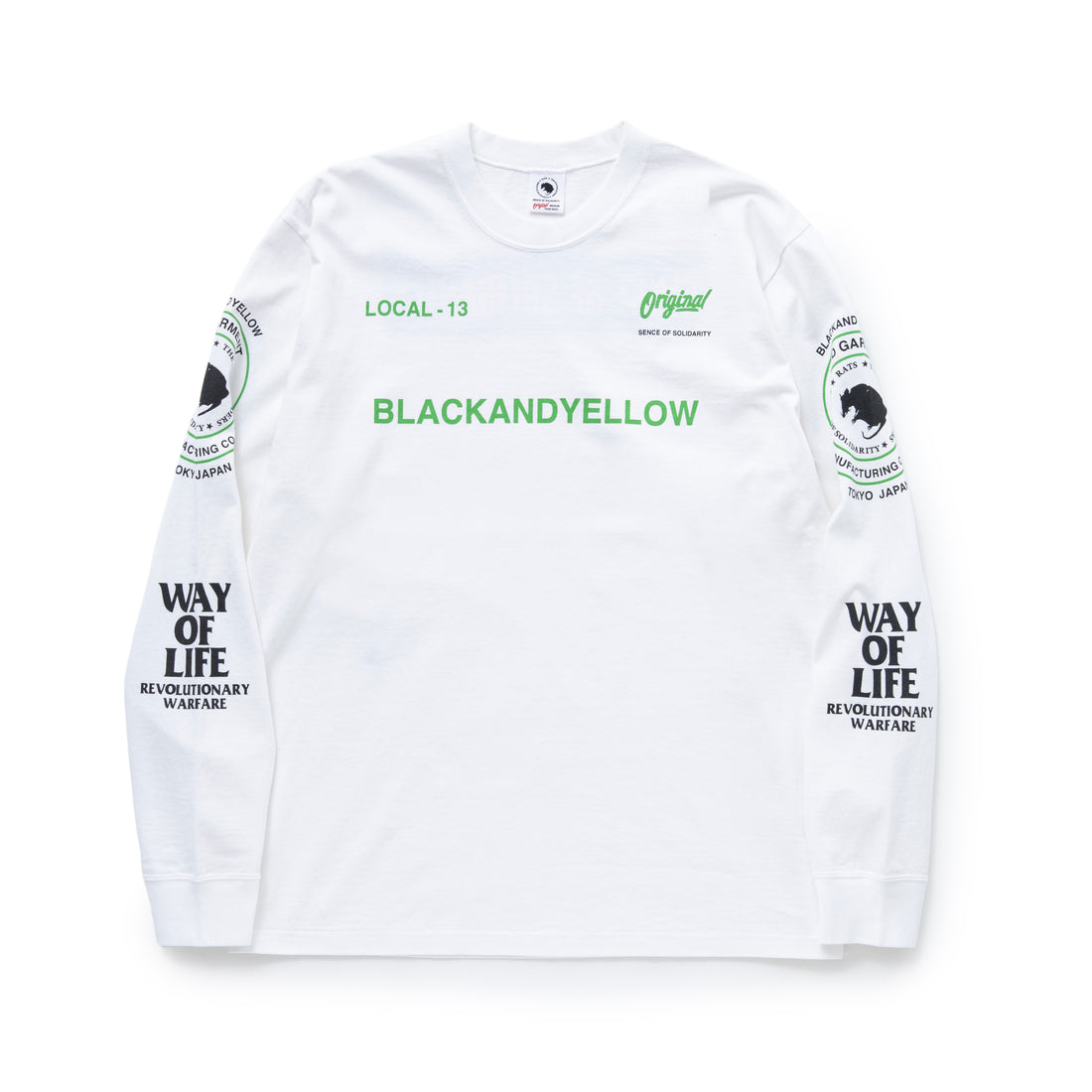[RATS]TWO WHEEL LS TEE/WHITE/GREEN