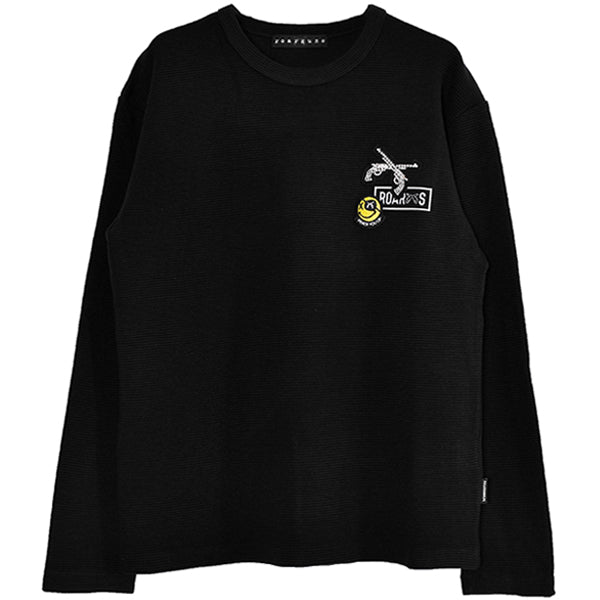 SMILE WAPPEN WAFFLE L/S T-SHIRT/BLACK(21MGT-02)