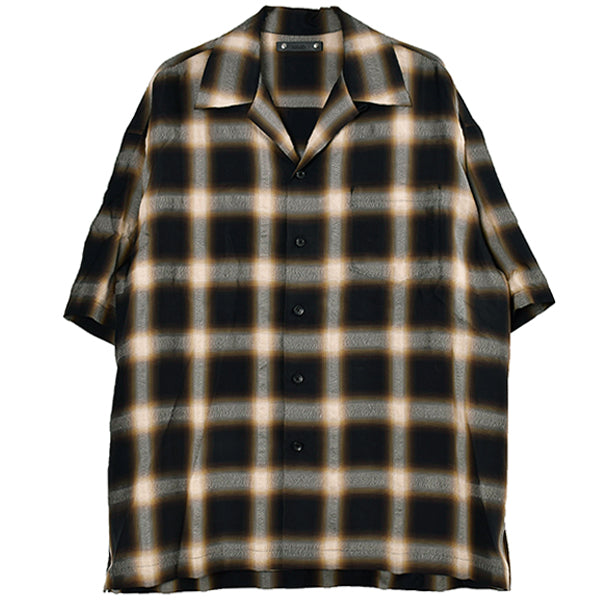 Cuprawool Ombre Check S/S Open Collar SH/YPT(2205-5001)